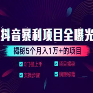 抖音暴利赚钱项目全曝光 揭秘5个月入万元的项目看最鲜网，看新知识-提供各类互联网项目，互联网副业，职场技能课程，股票期货投资, 校园课程，升学考试等有价值的知识看最鲜网，看新知识