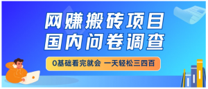 网赚搬砖项目，国内问卷调查，0基础看完就会，一天轻松三四百，靠谱副业干就完了看最鲜网，看新知识-提供各类互联网项目，互联网副业，职场技能课程，股票期货投资, 校园课程，升学考试等有价值的知识看最鲜网，看新知识