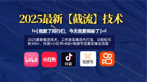 2025新截流技术，工作室实操迭代打法，日轻松引粉300+，抖音+小红书+B站+视频号流量实操全流程看最鲜网，看新知识-提供各类互联网项目，互联网副业，职场技能课程，股票期货投资, 校园课程，升学考试等有价值的知识看最鲜网，看新知识