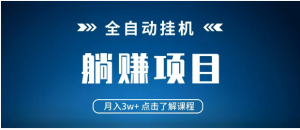 全自动挂机项目 月入3w+ 真正躺平项目 不吃电脑配置 当天见收益看最鲜网，看新知识-提供各类互联网项目，互联网副业，职场技能课程，股票期货投资, 校园课程，升学考试等有价值的知识看最鲜网，看新知识