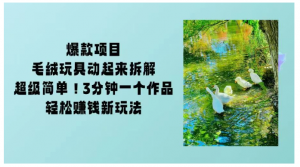 毛绒玩具动起来项目拆解，三四分钟一个作品，轻松转粉赚钱新玩法看最鲜网，看新知识-提供各类互联网项目，互联网副业，职场技能课程，股票期货投资, 校园课程，升学考试等有价值的知识看最鲜网，看新知识