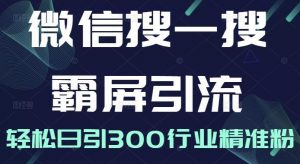微信搜一搜霸屏引流课 打造被动精准引流系统 轻松日引300行业精准粉看最鲜网，看新知识-提供各类互联网项目，互联网副业，职场技能课程，股票期货投资, 校园课程，升学考试等有价值的知识看最鲜网，看新知识