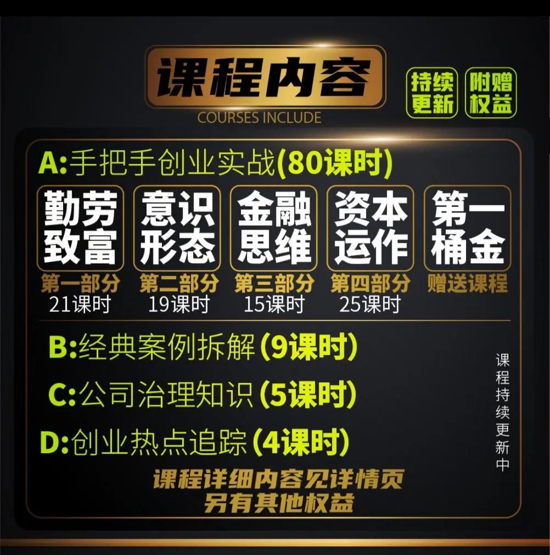 陈杰‮清·森‬源高级创业实战课，手把手教你创业实战＆案例拆解＆公司治理