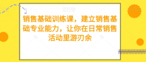 销售基础训练课，建立销售基础专业能力，让你在日常销售活动里游刃余看最鲜网，看新知识-提供各类互联网项目，互联网副业，职场技能课程，股票期货投资, 校园课程，升学考试等有价值的知识看最鲜网，看新知识