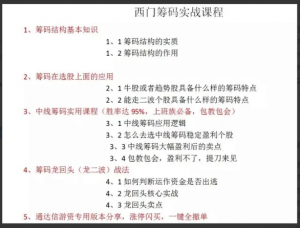【西门吹雪】西门筹码实战课-稳定盈利利器 视频看最鲜网，看新知识-提供各类互联网项目，互联网副业，职场技能课程，股票期货投资, 校园课程，升学考试等有价值的知识看最鲜网，看新知识