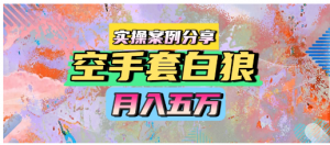 空手套白狼，月入五万，实操案例分享看最鲜网，看新知识-提供各类互联网项目，互联网副业，职场技能课程，股票期货投资, 校园课程，升学考试等有价值的知识看最鲜网，看新知识