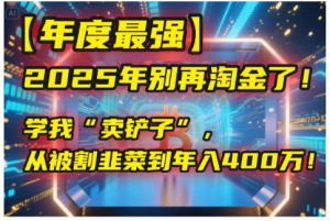 2025年别再淘金了！学我“卖铲子”，从被割韭菜到年入400万！看最鲜网，看新知识-提供各类互联网项目，互联网副业，职场技能课程，股票期货投资, 校园课程，升学考试等有价值的知识看最鲜网，看新知识