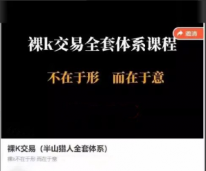 裸K交易(半山猎人全套体系)视频课 裸K不在于形而在于意看最鲜网，看新知识-提供各类互联网项目，互联网副业，职场技能课程，股票期货投资, 校园课程，升学考试等有价值的知识看最鲜网，看新知识