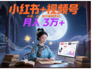 小红书+视频号+抖音，AI轻松制作唐朝贵妇IP，毒鸡汤、励志、减肥瘦身、养生赛道轻松切入，每天30分钟，轻松产出N条，月入3万+看最鲜网，看新知识-提供各类互联网项目，互联网副业，职场技能课程，股票期货投资, 校园课程，升学考试等有价值的知识看最鲜网，看新知识