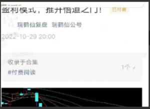 瑞鹤仙《盈利模式，推开悟道之门20221029》1文档看最鲜网，看新知识-提供各类互联网项目，互联网副业，职场技能课程，股票期货投资, 校园课程，升学考试等有价值的知识看最鲜网，看新知识