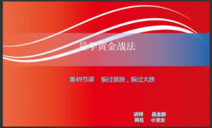 【小龙女】量学大讲堂-聂金群《量学黄金战法》第四期看最鲜网，看新知识-提供各类互联网项目，互联网副业，职场技能课程，股票期货投资, 校园课程，升学考试等有价值的知识看最鲜网，看新知识