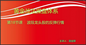 【小龙女】量学大讲堂-聂金群《量学黄金战法》第七期看最鲜网，看新知识-提供各类互联网项目，互联网副业，职场技能课程，股票期货投资, 校园课程，升学考试等有价值的知识看最鲜网，看新知识