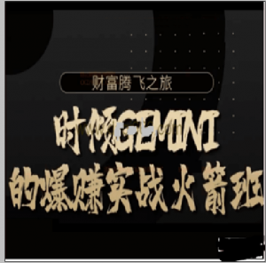 时倾Gemini的爆赚实战火箭班看最鲜网，看新知识-提供各类互联网项目，互联网副业，职场技能课程，股票期货投资, 校园课程，升学考试等有价值的知识看最鲜网，看新知识