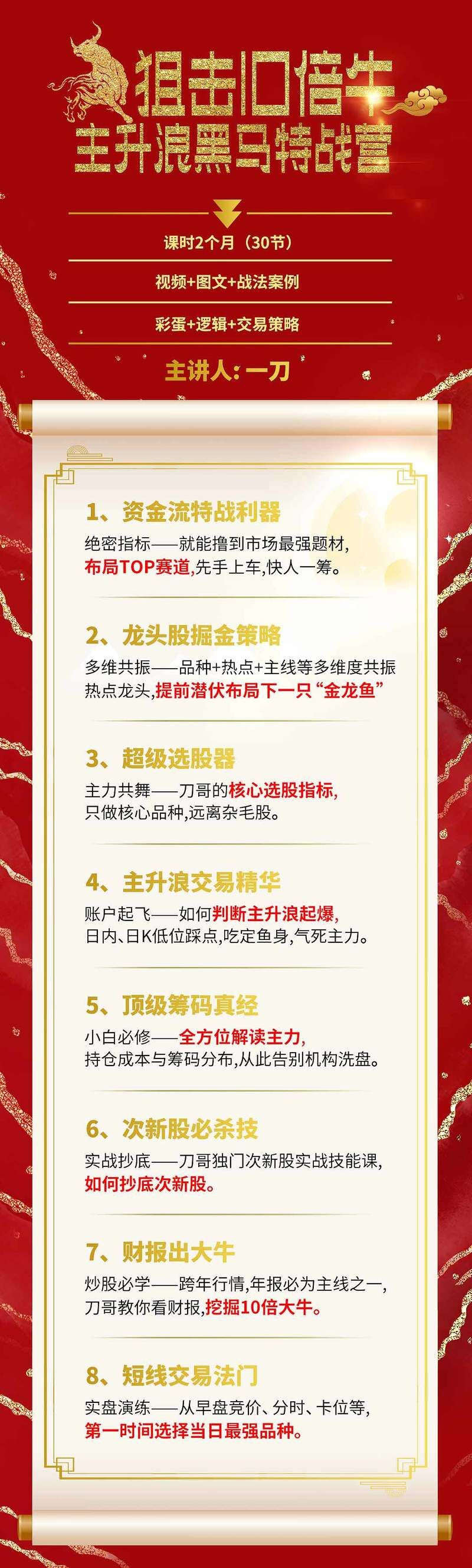 【一刀战法】刀哥主升浪黑马特战营看最鲜网，看新知识-提供各类互联网项目，互联网副业，职场技能课程，股票期货投资, 校园课程，升学考试等有价值的知识看最鲜网，看新知识