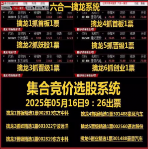 【指标】通达信【竞价六合一擒龙】集合竞价六合一擒龙抓首板连板妖股涨停打板热点板块强势选股看最鲜网，看新知识-提供各类互联网项目，互联网副业，职场技能课程，股票期货投资, 校园课程，升学考试等有价值的知识看最鲜网，看新知识