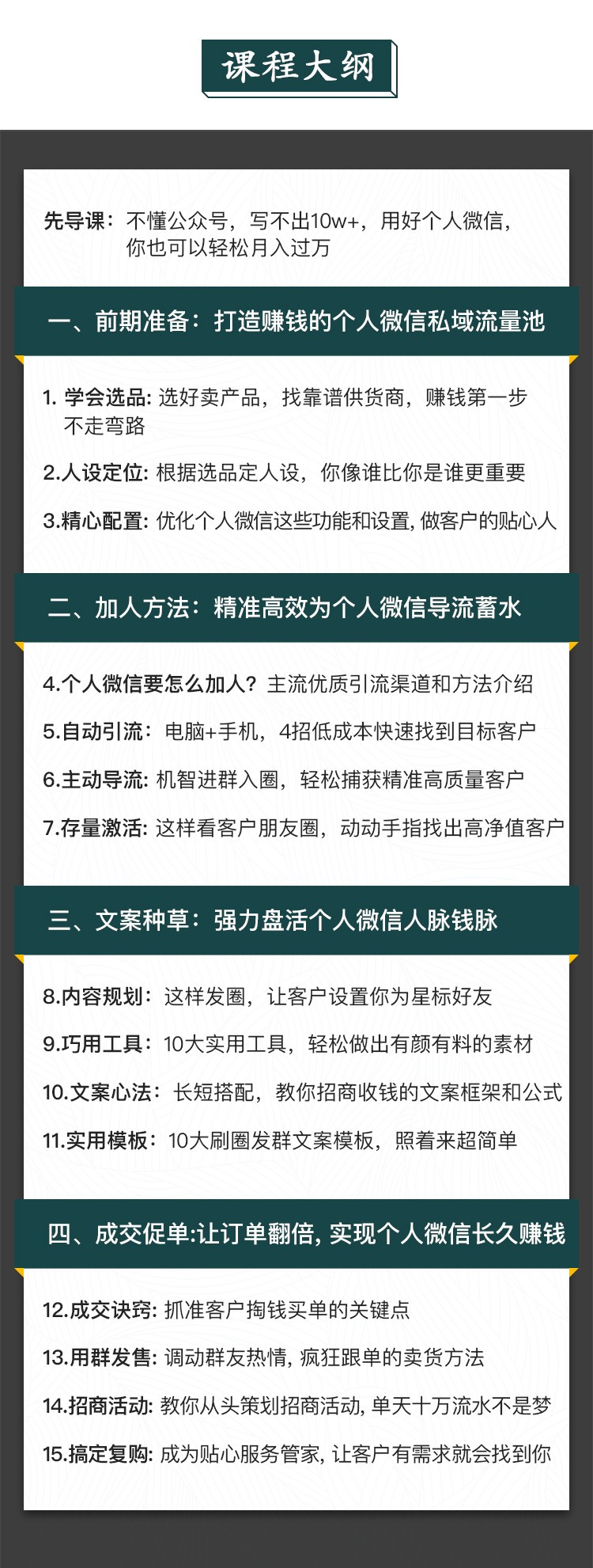 15堂私域流量赚钱指南：让你的个人微信变成提款机