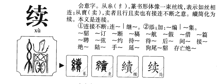 续字的意思（续字的解释新华字典）看最鲜网，看新知识-提供各类互联网项目，互联网副业，职场技能课程，股票期货投资, 校园课程，升学考试等有价值的知识看最鲜网，看新知识