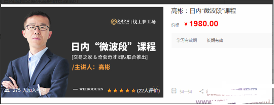 高彬：日内“微波段”课程 日内波段交易体系解析看最鲜网，看新知识-提供各类互联网项目，互联网副业，职场技能课程，股票期货投资, 校园课程，升学考试等有价值的知识看最鲜网，看新知识