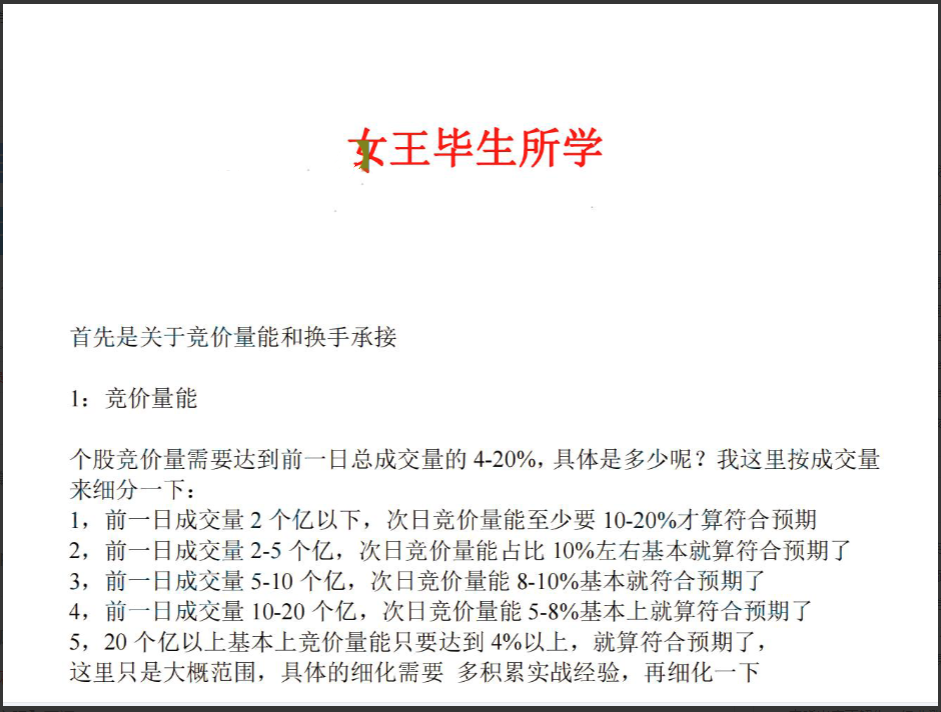 A短线女王完结篇女王毕生所学 1文档看最鲜网，看新知识-提供各类互联网项目，互联网副业，职场技能课程，股票期货投资, 校园课程，升学考试等有价值的知识看最鲜网，看新知识