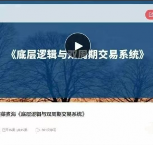 韭菜煮海《底层逻辑与双周期交易系统》音频课看最鲜网，看新知识-提供各类互联网项目，互联网副业，职场技能课程，股票期货投资, 校园课程，升学考试等有价值的知识看最鲜网，看新知识