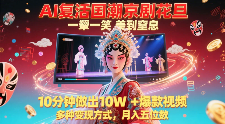 AI 复活国潮京剧花旦，10 分钟做出 10W+ 爆款视频，多种变现方式看最鲜网，看新知识-提供各类互联网项目，互联网副业，职场技能课程，股票期货投资, 校园课程，升学考试等有价值的知识看最鲜网，看新知识