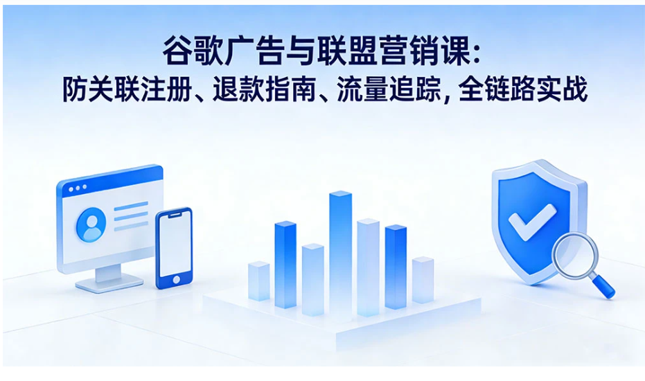 图片[1]看最鲜网，看新知识-提供各类互联网项目，互联网副业，职场技能课程，股票期货投资, 校园课程，升学考试等有价值的知识谷歌广告与联盟营销课：防关联注册、退款指南、流量追踪，全链路实战看最鲜网，看新知识-提供各类互联网项目，互联网副业，职场技能课程，股票期货投资, 校园课程，升学考试等有价值的知识看最鲜网，看新知识