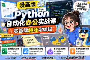 漫画版Python自动化办公实战课｜零基础趣味学编程，全场景办公提效、批量搞定报表文档、解放双手进阶职场看最鲜网，看新知识-提供各类互联网项目，互联网副业，职场技能课程，股票期货投资, 校园课程，升学考试等有价值的知识看最鲜网，看新知识