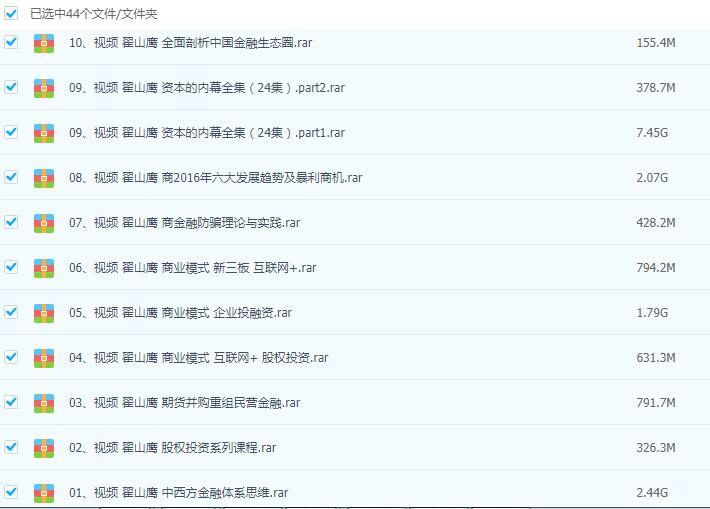 翟山鹰商业金融投资资本运作，企业管理的高端视频音频课程全集