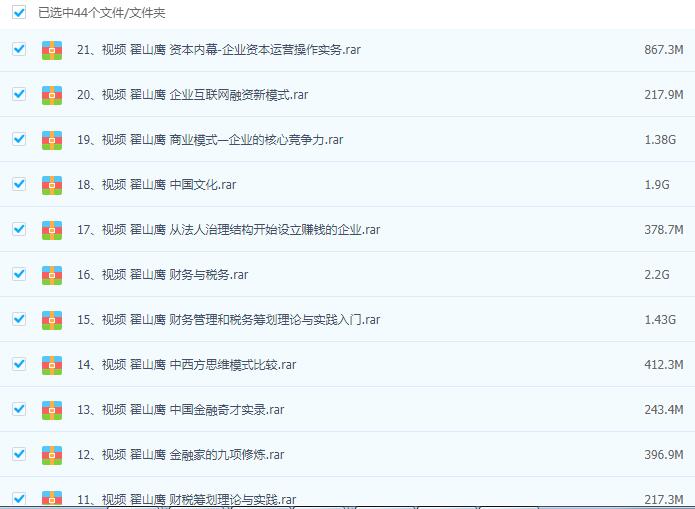 翟山鹰商业金融投资资本运作，企业管理的高端视频音频课程全集