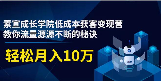 素宣成长学院低成本获客变现营，教你流量源源不断的秘诀，轻松月入10万看最鲜网，看新知识-提供各类互联网项目，互联网副业，职场技能课程，股票期货投资, 校园课程，升学考试等有价值的知识看最鲜网，看新知识